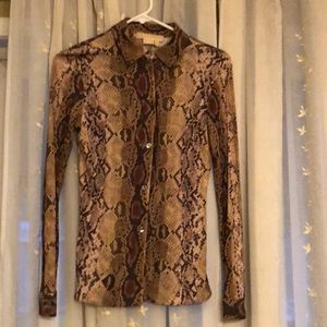 Michael Kors Blouse Snakeskin Blouse Size 2